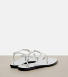 Gucci Interlocking G metallic leather thong sandals