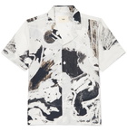 Folk - Alfie Kungu Camp-Collar Printed Cotton and Linen-Blend Shirt - White