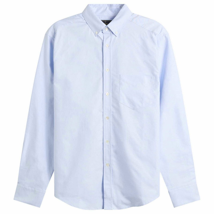 Photo: Portuguese Flannel Men's Belavista Button Down Oxford Shirt in Light Blue