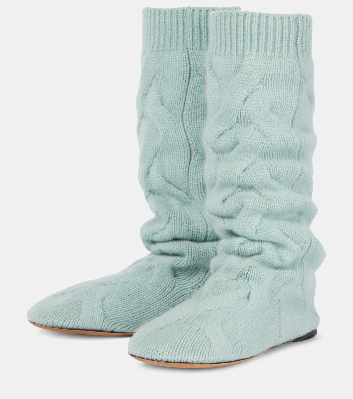 Loro Piana Cocooning cable-knit sock boots