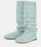 Loro Piana Cocooning cable-knit sock boots