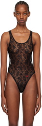 Le Petit Trou Black Semi-Sheer Bodysuit