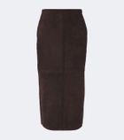 Nour Hammour Alana suede pencil skirt