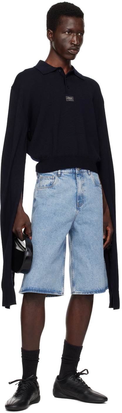 Coperni Navy Knotted Sleeves Polo