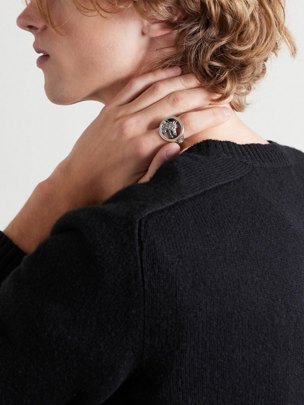 Photo: Enfants Riches Déprimés - Dog in Restraint Sterling Silver Ring - Silver
