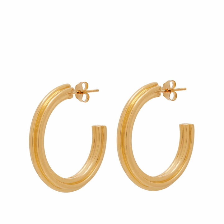 Photo: Missoma Women's Ridge Large Hoop Earrings in Gold 