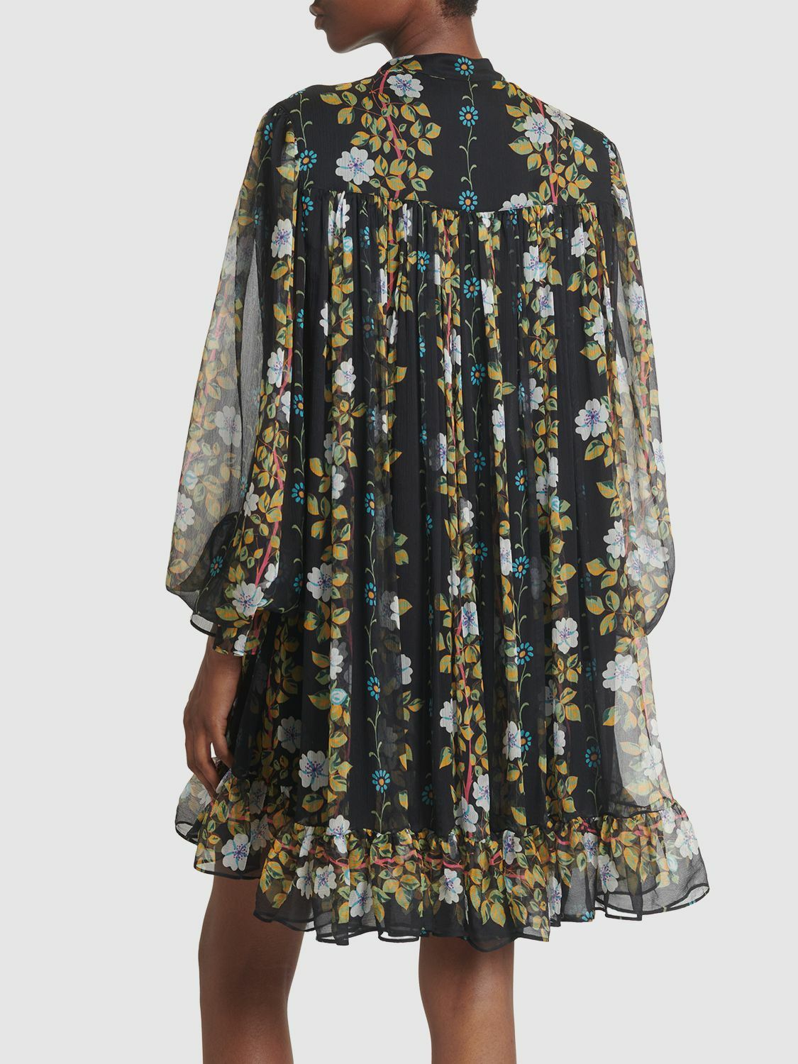 ETRO - Silk Chiffon Printed Ruffled Mini Dress Etro