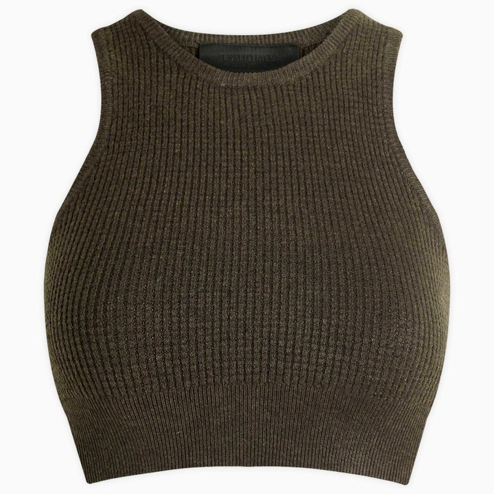 Photo: Fear of God ESSENTIALS Women's Waffle Sport Tank Top in Brown
