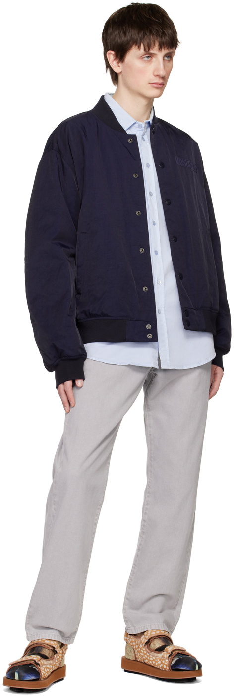 Moschino Navy Teddy Bear Bomber Jacket