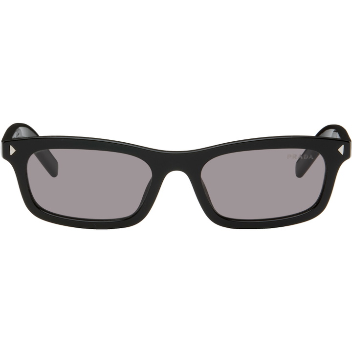 Photo: Prada Eyewear Black Iconic Metal Plaque Sunglasses