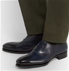 Santoni - Uniqua Zero-Cut Leather Oxford Shoes - Blue