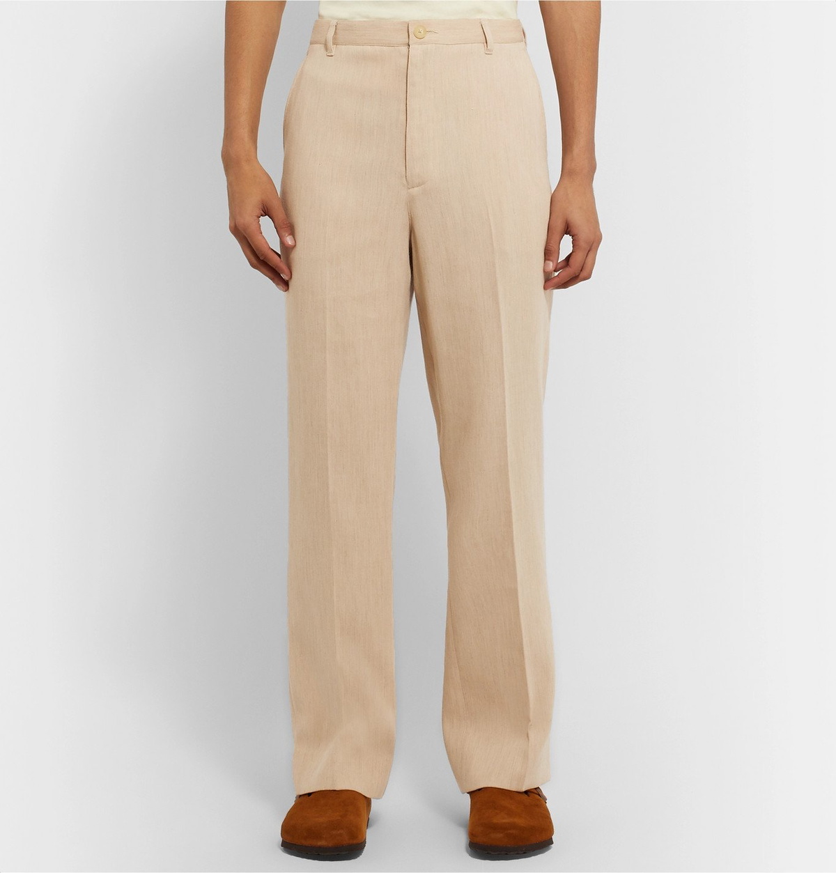 Auralee - Double-Faced Cotton and Camel Hair-Blend Trousers