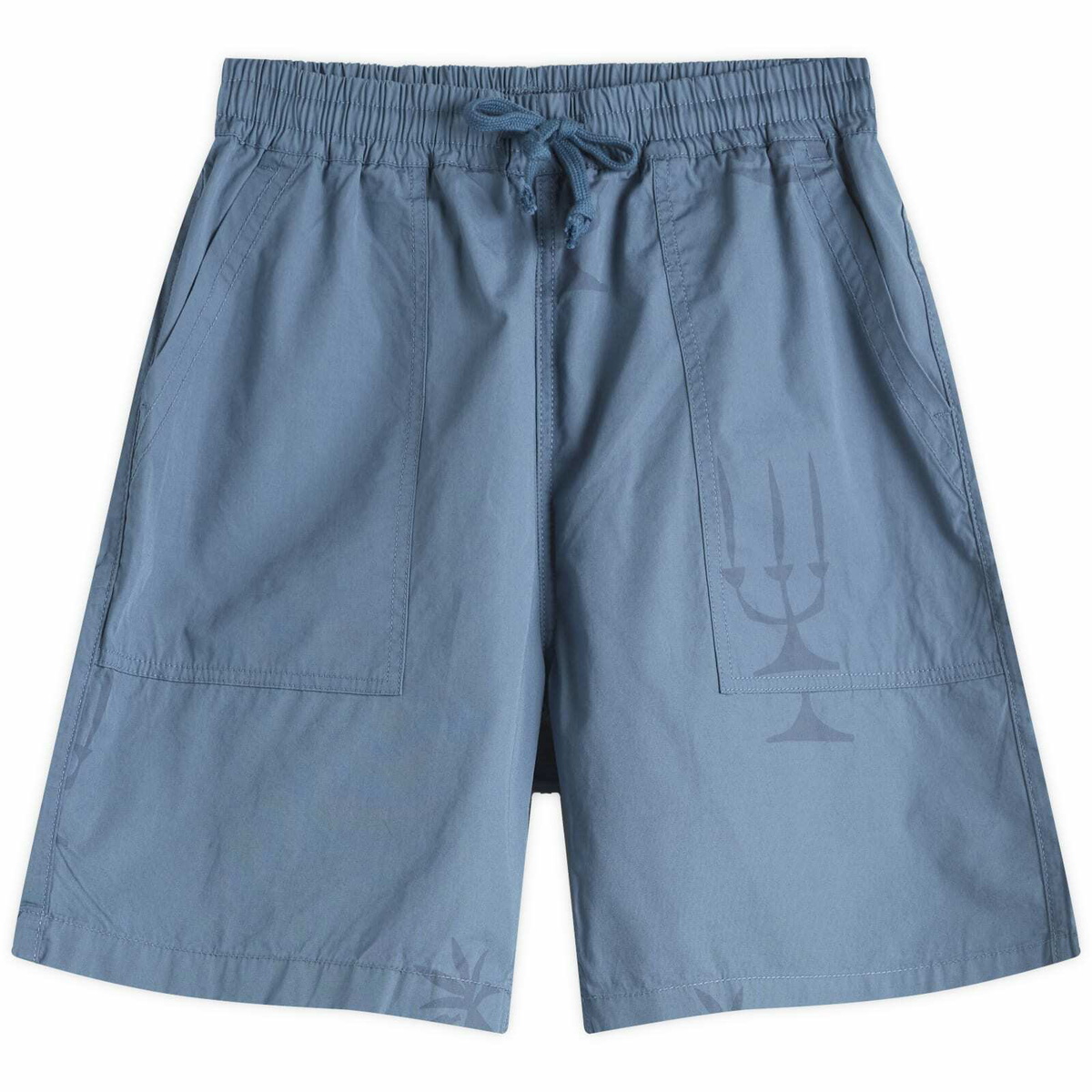 Service Works Men's Poplin Printed Chef Shorts in Slate