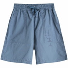 Service Works Men's Poplin Printed Chef Shorts in Slate