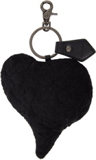 Vivienne Westwood Black Towelling Plush Heart Keychain