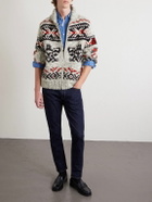 Polo Ralph Lauren - Shawl-Collar Wool-Jacquard Zip-Up Cardigan - Gray