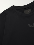 CASTORE - Logo-Print Perforated Stretch-Jersey T-Shirt - Black