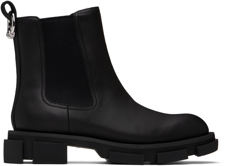 both Black Gao Eva Metal Logo Chelsea Boots both