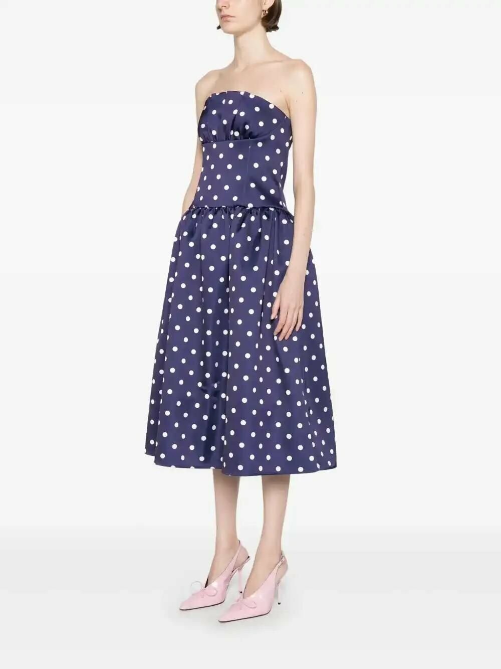 Self-Portrait Polka-Dot Midi Dress Self-Portrait
