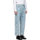 Junya Watanabe Blue Paint Splatter Jeans