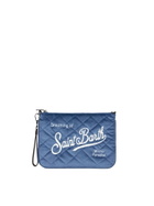 MC2 Saint Barth Light Blue Velvet Quilt Cross-body Pouch Bag Parisienne