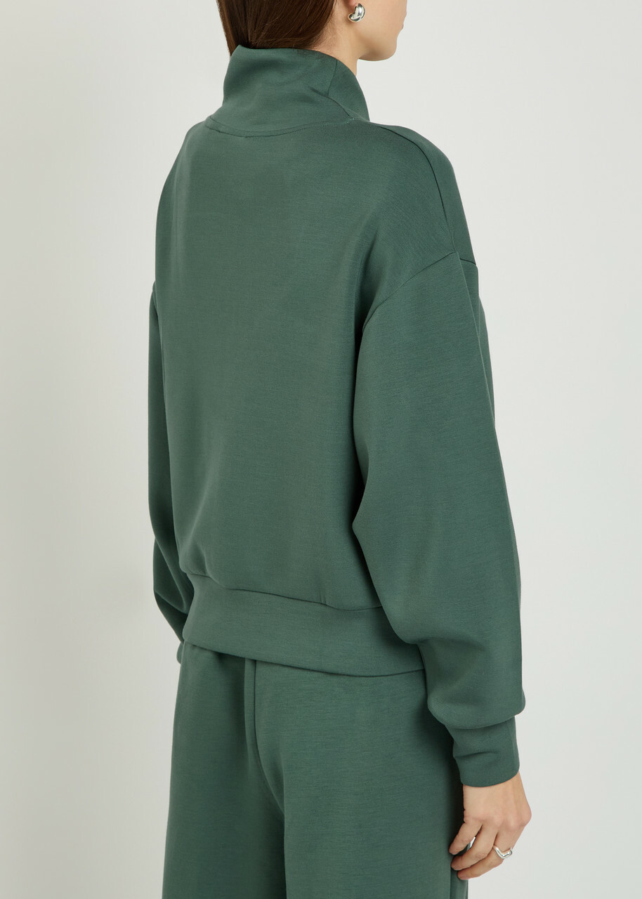 Varley Davidson Half-zip Stretch-jersey Sweatshirt Dark Green