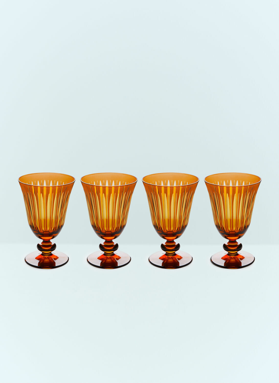 L'Objet Set Of Four Prism Wine Glasses