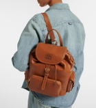 Miu Miu Logo leather backpack
