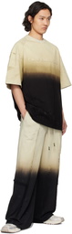 Feng Chen Wang Beige & Black Gradient T-shirt