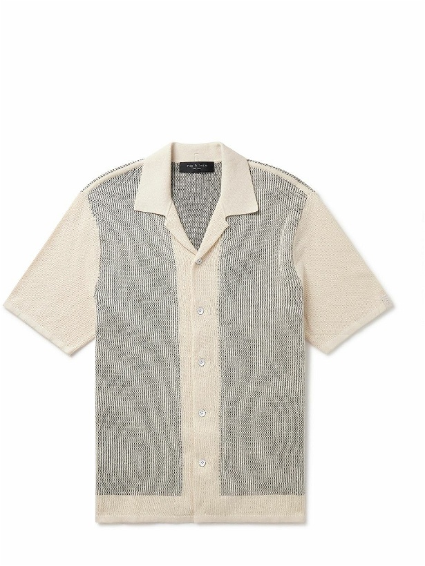 Photo: Rag & Bone - Harvey Camp-Collar Jacquard-Knit Cotton-Blend Shirt - Neutrals