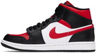 Nike Jordan Black & Red Air Jordan 1 Mid Sneakers