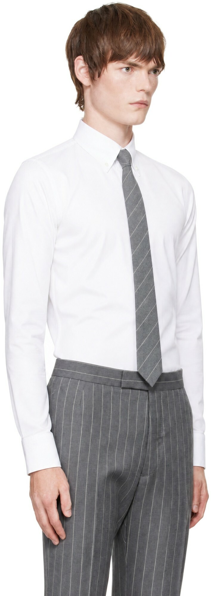 Thom Browne White Solid Poplin Classic Shirt