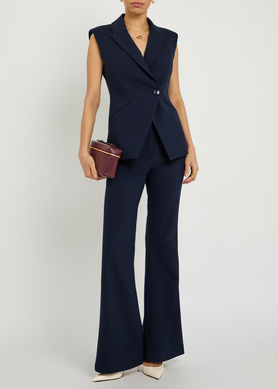 Veronica Beard Ciel Crepe Vest Navy