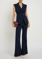 Veronica Beard Ciel Crepe Vest Navy