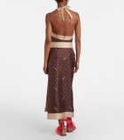 Valentino Printed silk twill wrap skirt