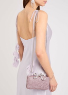 Self-portrait Crystal-embellished Satin box Clutch - Pink - One Size