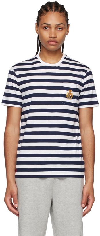 Photo: Polo Ralph Lauren White & Navy Cotton T-Shirt