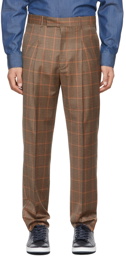 Paul Smith Brown Wool Check Trousers