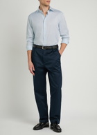 Canali Striped Cotton Shirt Blue