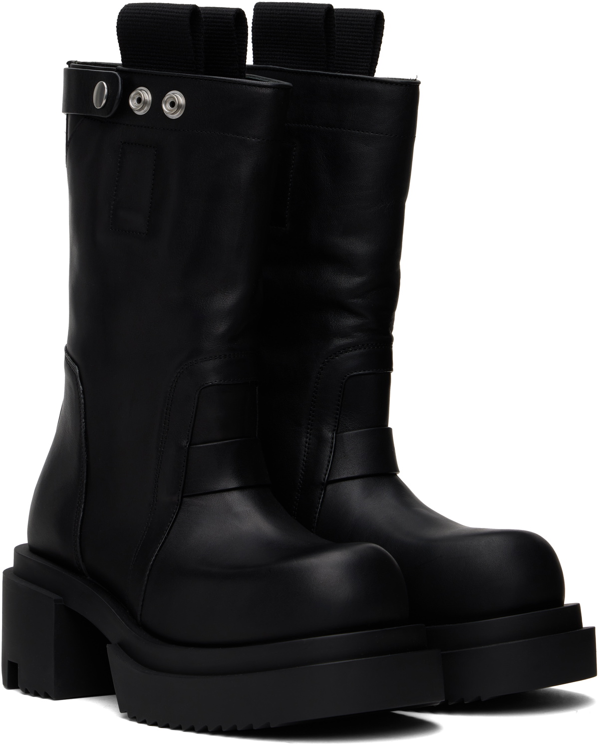 Rick Owens Black Porterville Pull On Bogun Boots Rick Owens