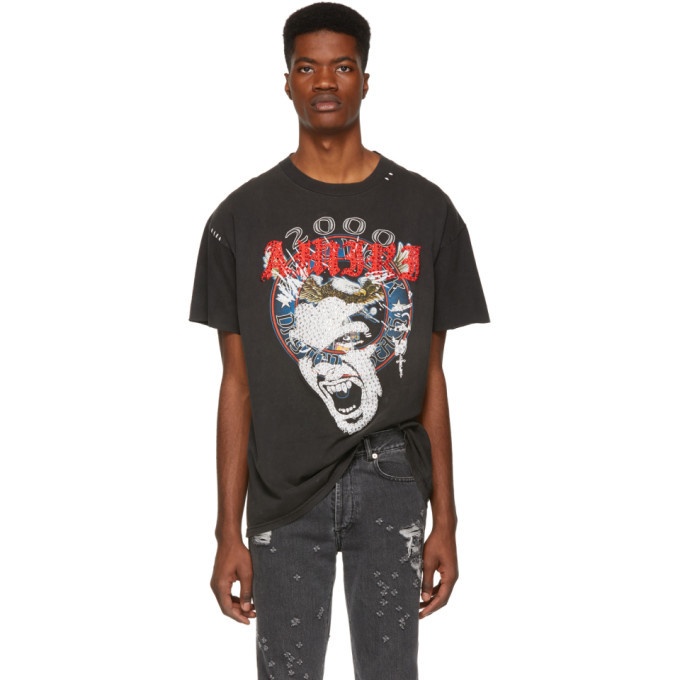 Photo: Amiri Black and Red Reconstructed Crystal Lost Boys T-Shirt