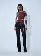 Jean Paul Gaultier Blurry Roses Mesh Tank Top