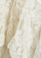 Free People Whispering Love Lace Cropped Blouse Cream