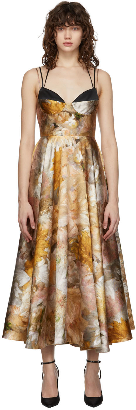 Erdem Multicolor Strappy Rea Dress Erdem