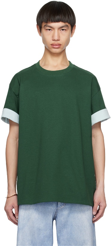 Photo: Bottega Veneta Green Double Layer T-Shirt