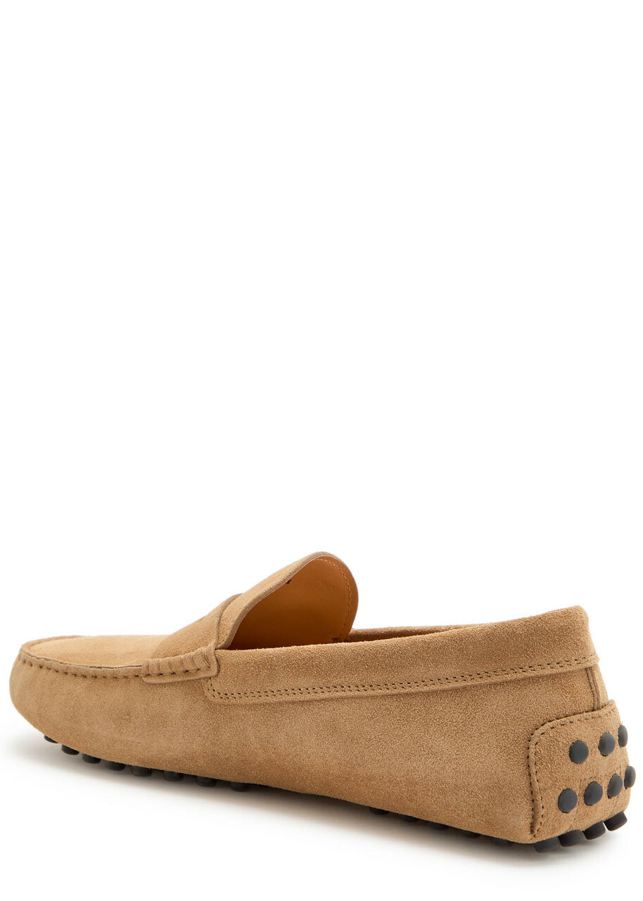 Tods Gommino Suede Loafers Beige