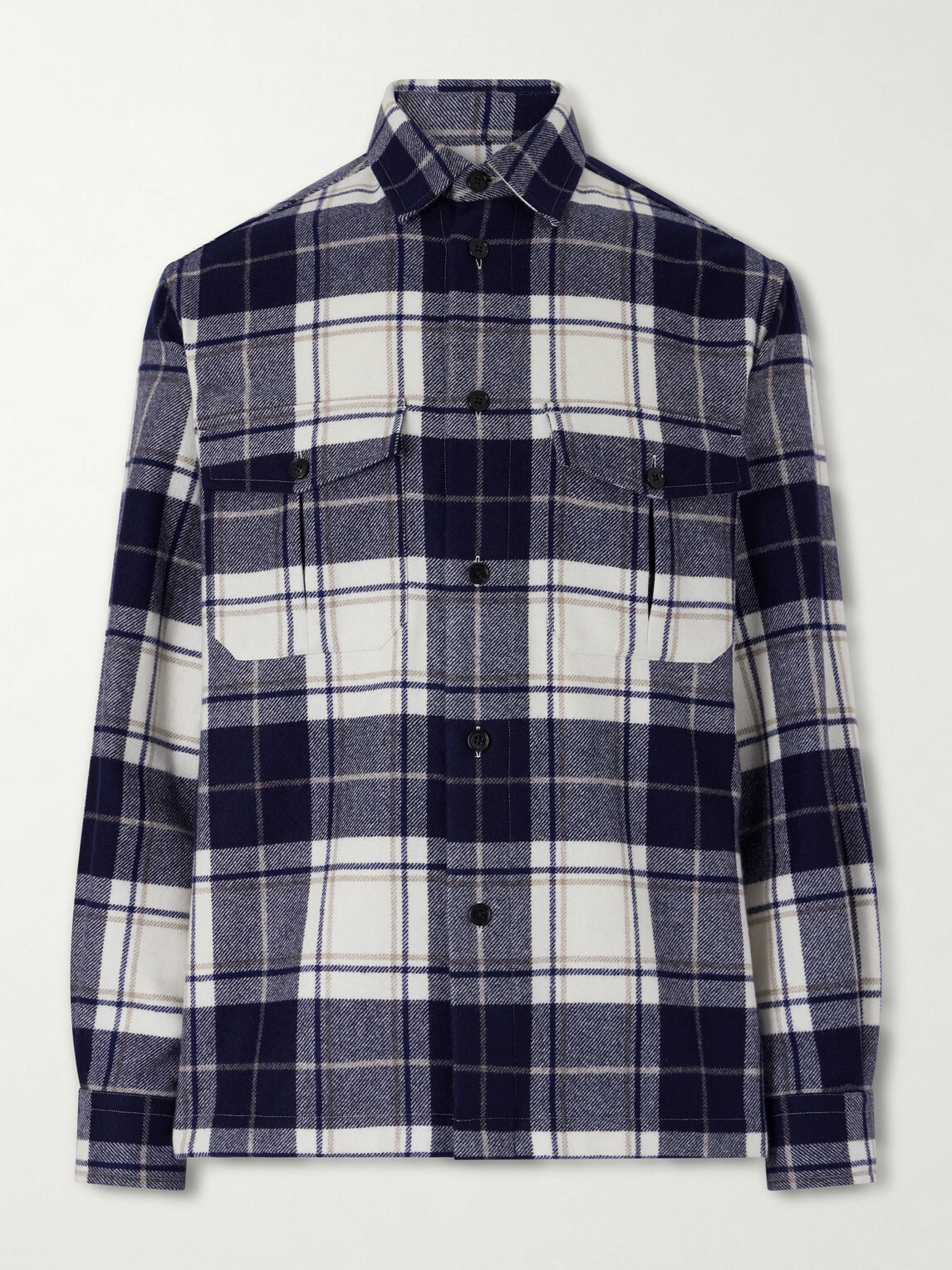 Dunhill - Checked Cashmere Overshirt - Blue