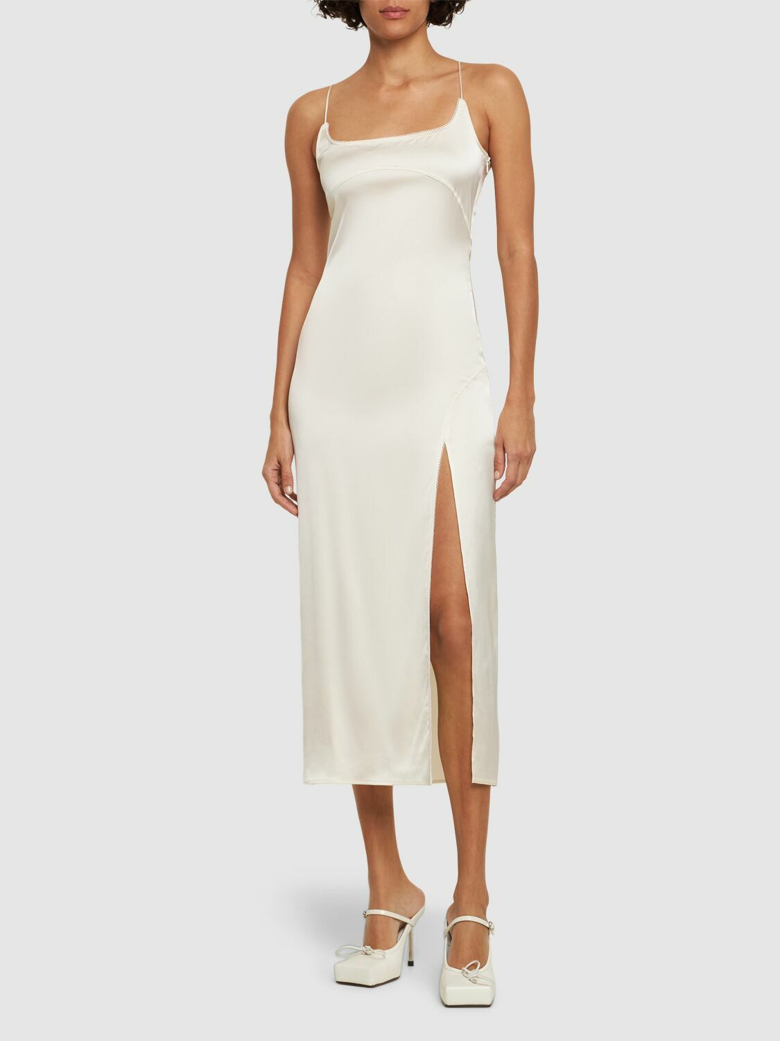 JACQUEMUS - La Robe Notte Satin Midi Dress Jacquemus