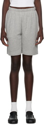 ÉTERNE Gray Logo-Embroidered Shorts