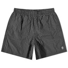 Alexander McQueen Men's Polka Dots Skulls Print Swim Short in Black/Medium Grey